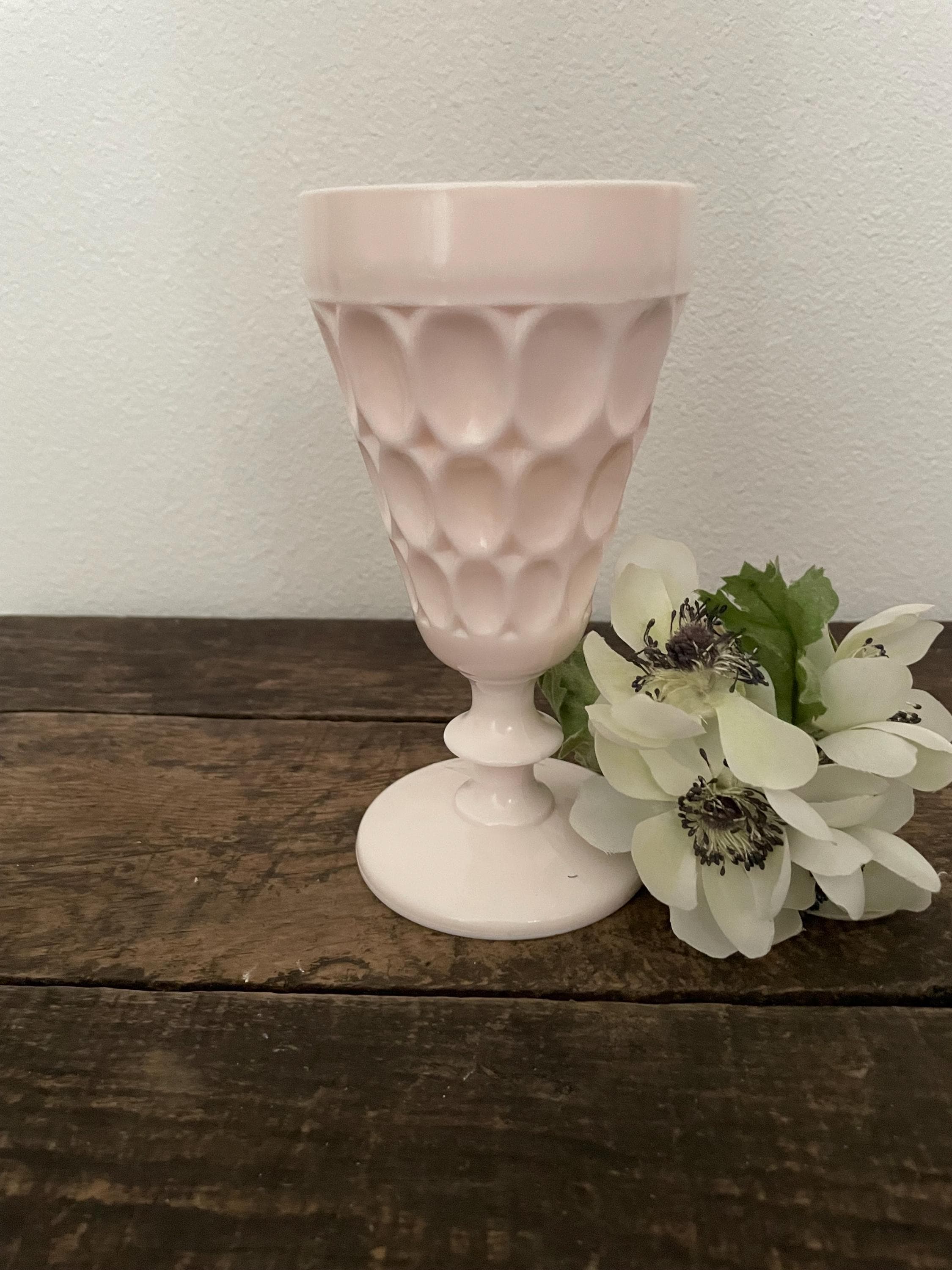 ジャネットグラス　シェルピンク　ケーキスタンド Jeanette Pink Milk Glass - Etsy