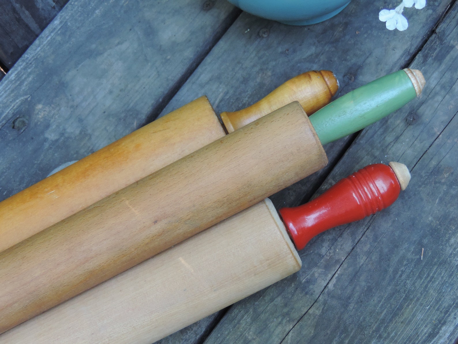 Vintage Wooden Rolling Pins Set of 3 Wooden 30's, 40s, Munising Plain