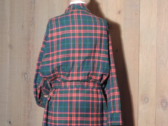 Vintage L. L. Bean Flannel Robe Tartan Red Blue and Green Cotton Made in  USA Size M -  Canada