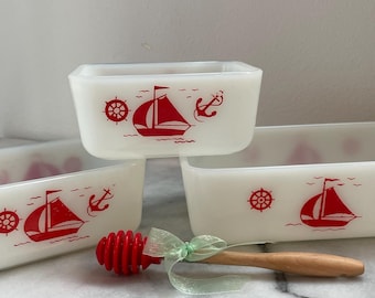 Mckee Canister Refrigerator Dish Gingham Red Bow Tie - Etsy