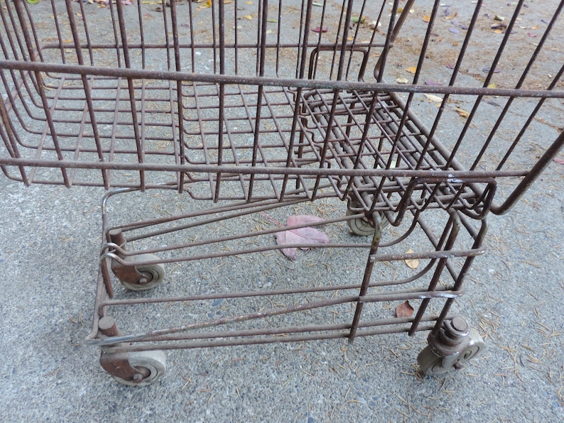 Vintage Shopping Cart Industrial Salvage Metal Shopping Buggy