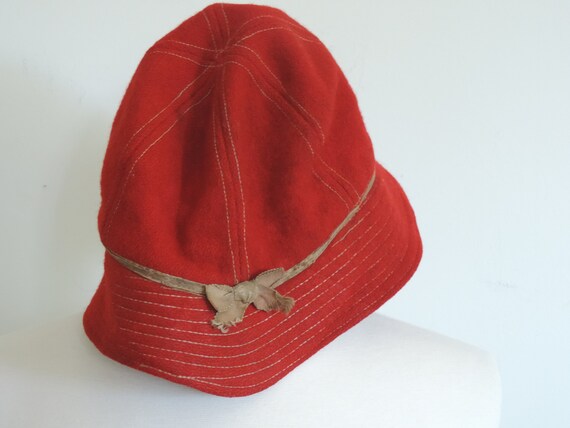 Rare 40's 50's Woolrich Bucket Hat Primitive  Red… - image 3