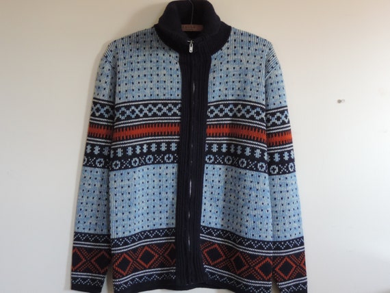 70's Hipster Cardigan Sweater Montgomery Ward Fro… - image 2
