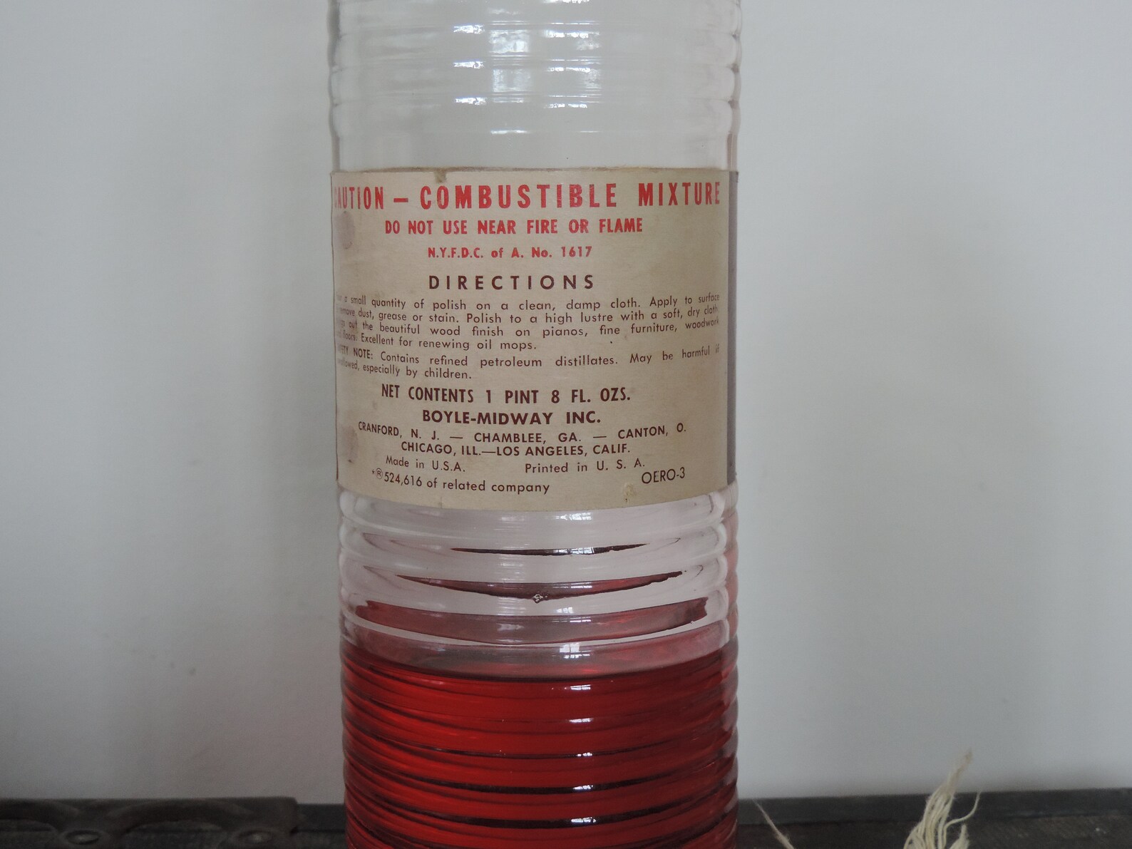 Vintage Bottle Old English Red Oil Furniture Polish 1 Pint 8 Etsy