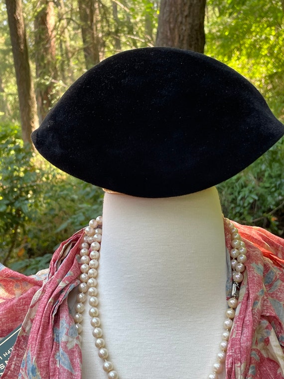 MCM Evelynvaron model Black Velvet Hat made in It… - image 6