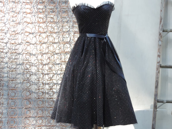 Gunne Sax Dress Prom Sweetheart Ball Gown Black Ev