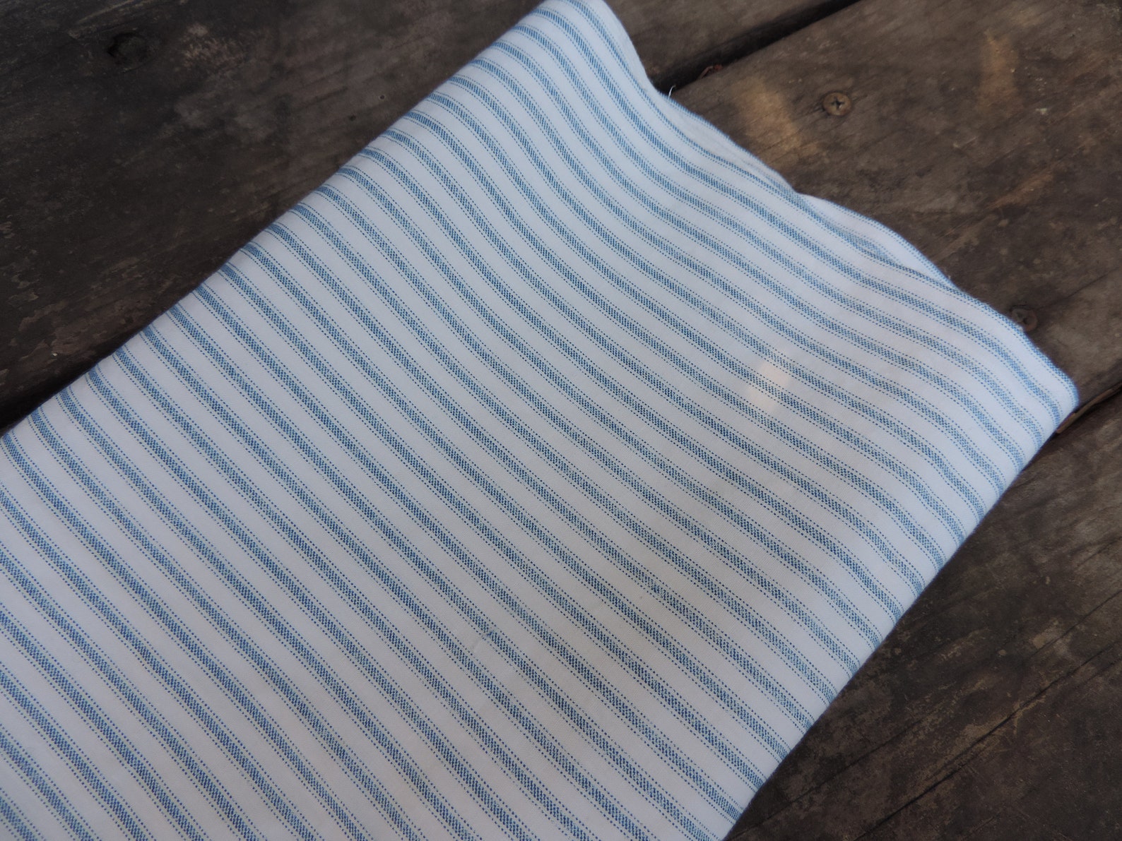 Vintage Ticking Fabric Pillow Cover Bedding Fabric Blue and Etsy