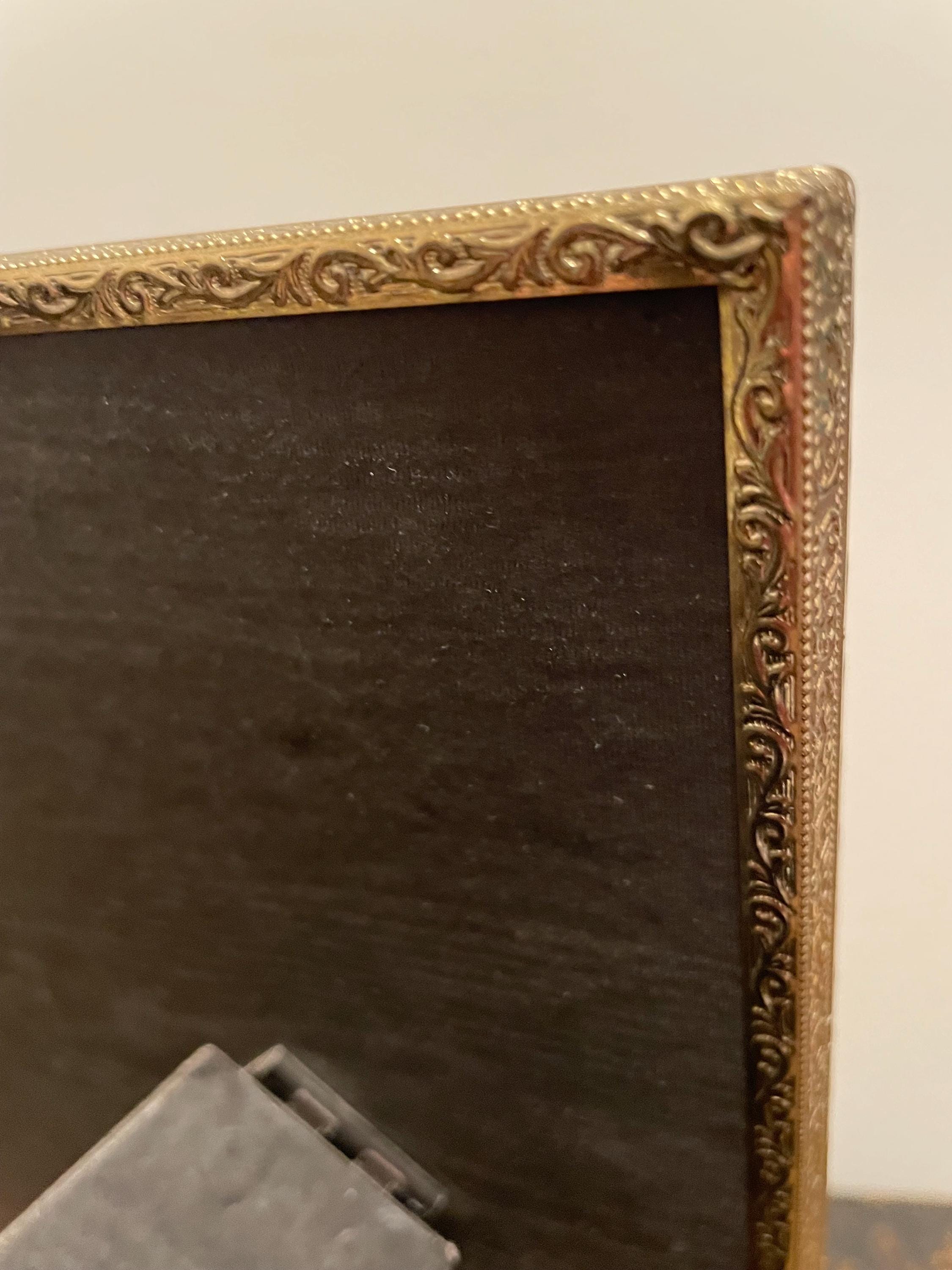 Vintage Glass Photo Frame Gold Tone Ornate Metal Picture Display 8x10 ...