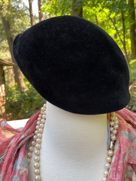 MCM Evelynvaron model Black Velvet Hat made in It… - image 5