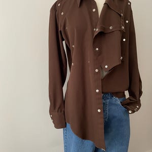 60&#39;s  70&#39;s Cowboy Shirt &quot;H Bar C&quot; Ranch Wear Pearl Buttons Long Sleeve Rodeo Clothing