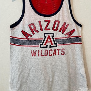 Vintage Arizona Wildcats Sleeveless Tank March Madness NCAA Basketball ladies A Wildcats Spell Out size oversize S/Medium see measurements