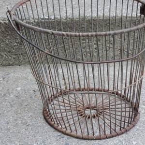 Vintage Wire Clam Basket Rustic Primitive Farmhouse Gathering | Etsy