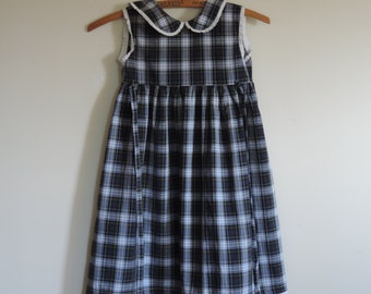 Vintage Tartan Dress Toddler Size 3T Made in Italy Peter Pan Collar Children's Wear