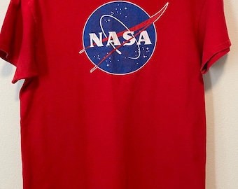 Y2k Vintage T Shirt NASA Graphic Design Logo Size M
