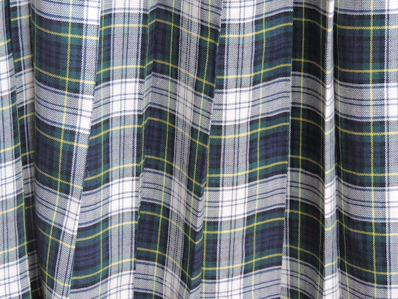 70's 80's Blue Green Tartan Maxi Skirt ANN FREEDB… - image 10