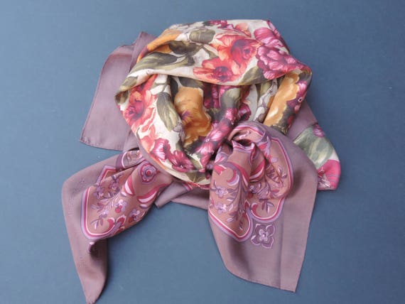 Vintage Scarf Adrienne Vittadini Silk Scarf Women… - image 6