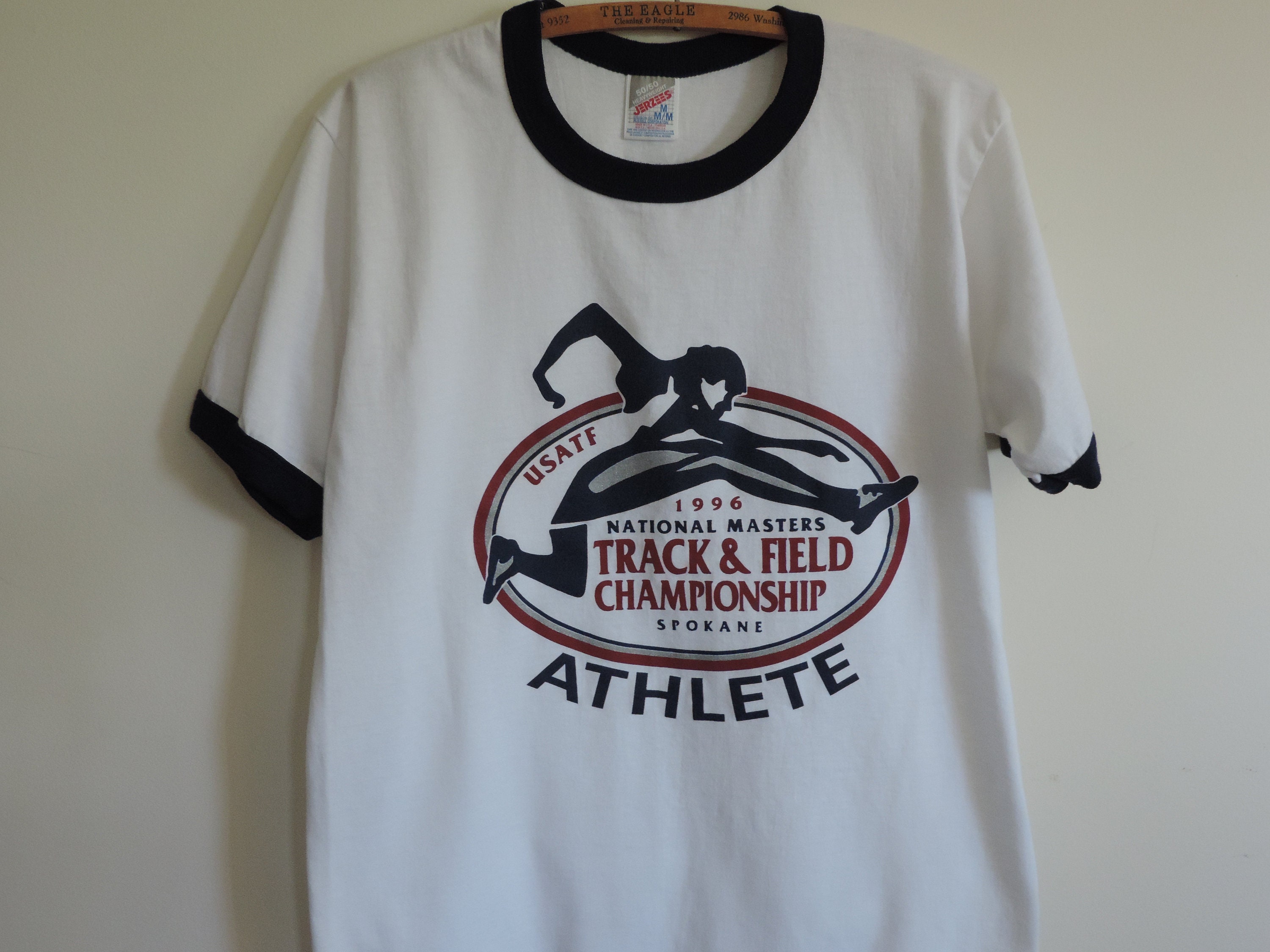 90年代ヴィンテージUSATF Tシャツ 陸上競技選手権 リンガーTシャツ  