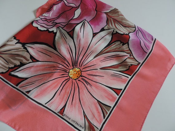 Vintage Scarf Adrienne Vittadini Silk Scarf Women… - image 1