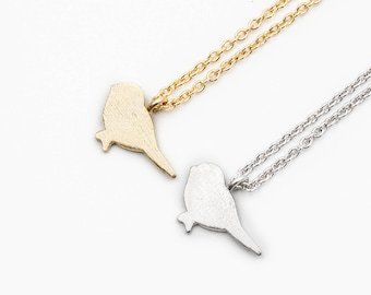 Tiny Bird Charm Necklace in Gold or Silver, Nature Inspired Minimalist Necklace | Yun Boutique