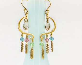 Chinese Fairytale Swarovski Crystal Tassel Earrings  | Yun Boutique