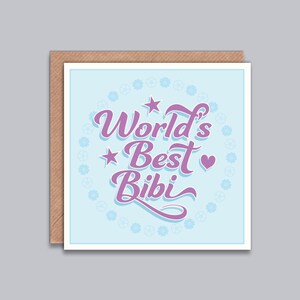 World's Best Bibi / Dadi/Nani - Karte für Oma, südasiatische Oma, Geburtstag, Danke, Hindi, Punjabi, Urdu, Indisch, Desi Style Card