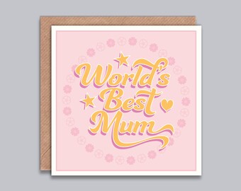 World's Best Mum / Mom - Card for Mum, Mother's Day, Birthday, Thank You, Best Mum, Special, Hindi, Punjabi, Urdu, Indian, Desi Style Card