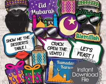 1 set van 24 stuks Eid Al Adha Eid Mubarak folieballonnen met maan- en stermotief voor feestdecoratie | SHEIN Nederland