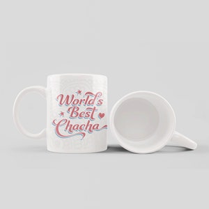 World's Best Chacha Mug Thaya/Mama/Masar/Fufar Gift Idea, Father's Day, Uncle, Birthday, Desi, Indian, South Asian, Punjabi, Hindi, Urdu. image 2