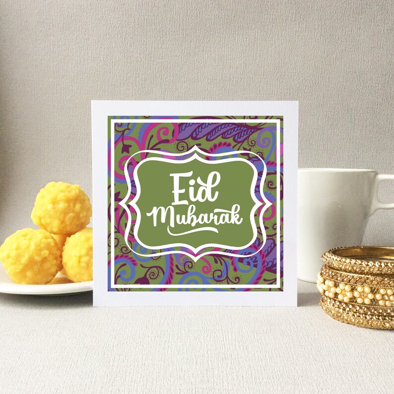 Eid Celebrations, Eid Mubarak Card, Ramadan Kareem, Happy Eid, Islamic Greeting Card, Muslim Festival, Religious Occasion Card, Ethnic Card image 5