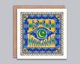 Eid Celebrations, Eid Mubarak Card, Ramadan Kareem, Happy Eid, Islamic Greeting Card, Muslim Festival, Religious Occasion Card, Ethnic Card