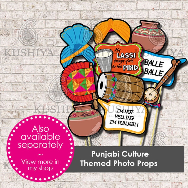 Desi Punjabi Wording Photo Props Set of 10 Desi Style Etsy