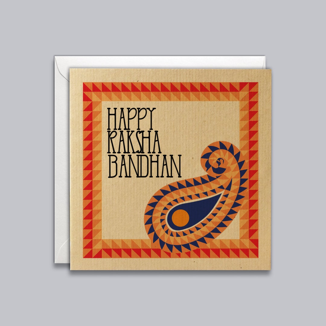 Rakhi Greeting Card Card for Brother Raksha Bandhan Indian Etsy UK