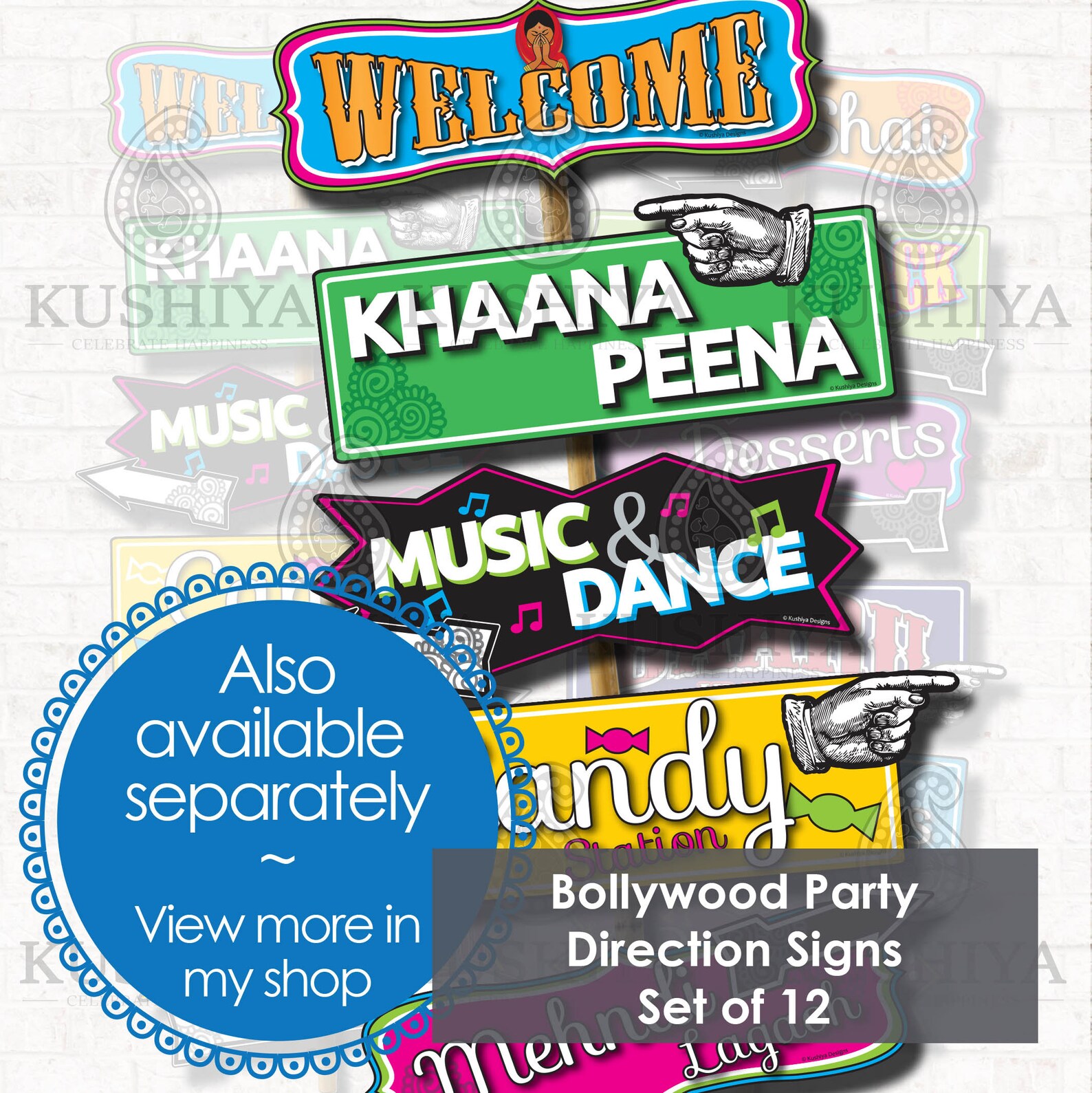 Sangeet / Mehndi Night Photo Props Set of 16 Indian Etsy