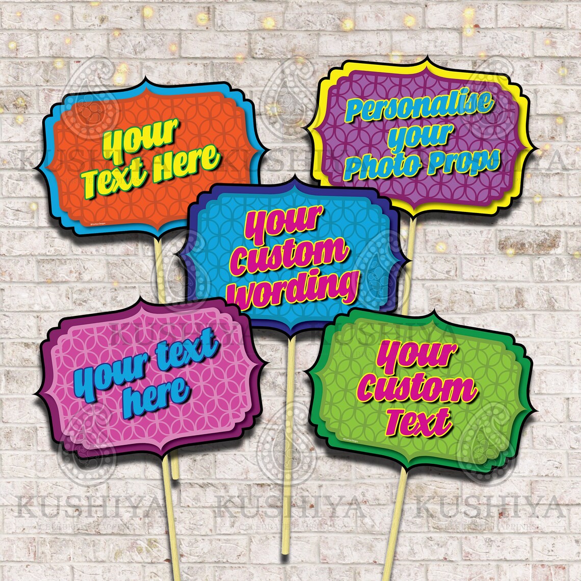 Editable Custom Photo Booth Props - Set of 10 - Indian Wedding, Sangeet ...