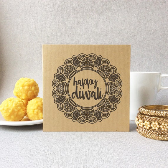 Diwali Grußkarten Mandala-Design – 6er Pack Mit Umschlägen, 350 G/m² Karton