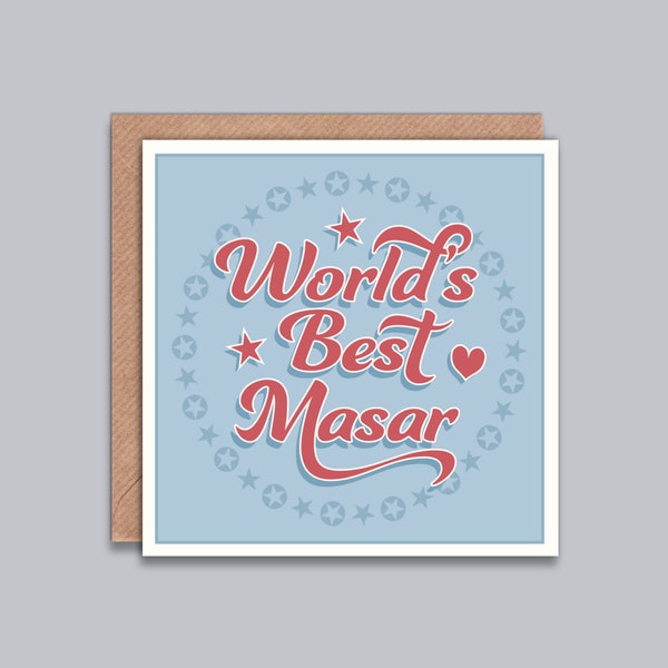 World's Best Masar / Mama / Chacha / Thaya / Fufar - Card for Uncle, Birthday, Thank You, Hindi, Punjabi, Urdu, Indian, Desi Style Card