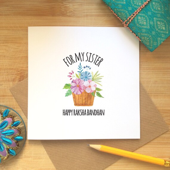 Happy Raksha Bandhan Card Card For Sister Rakhi Greeting Etsy