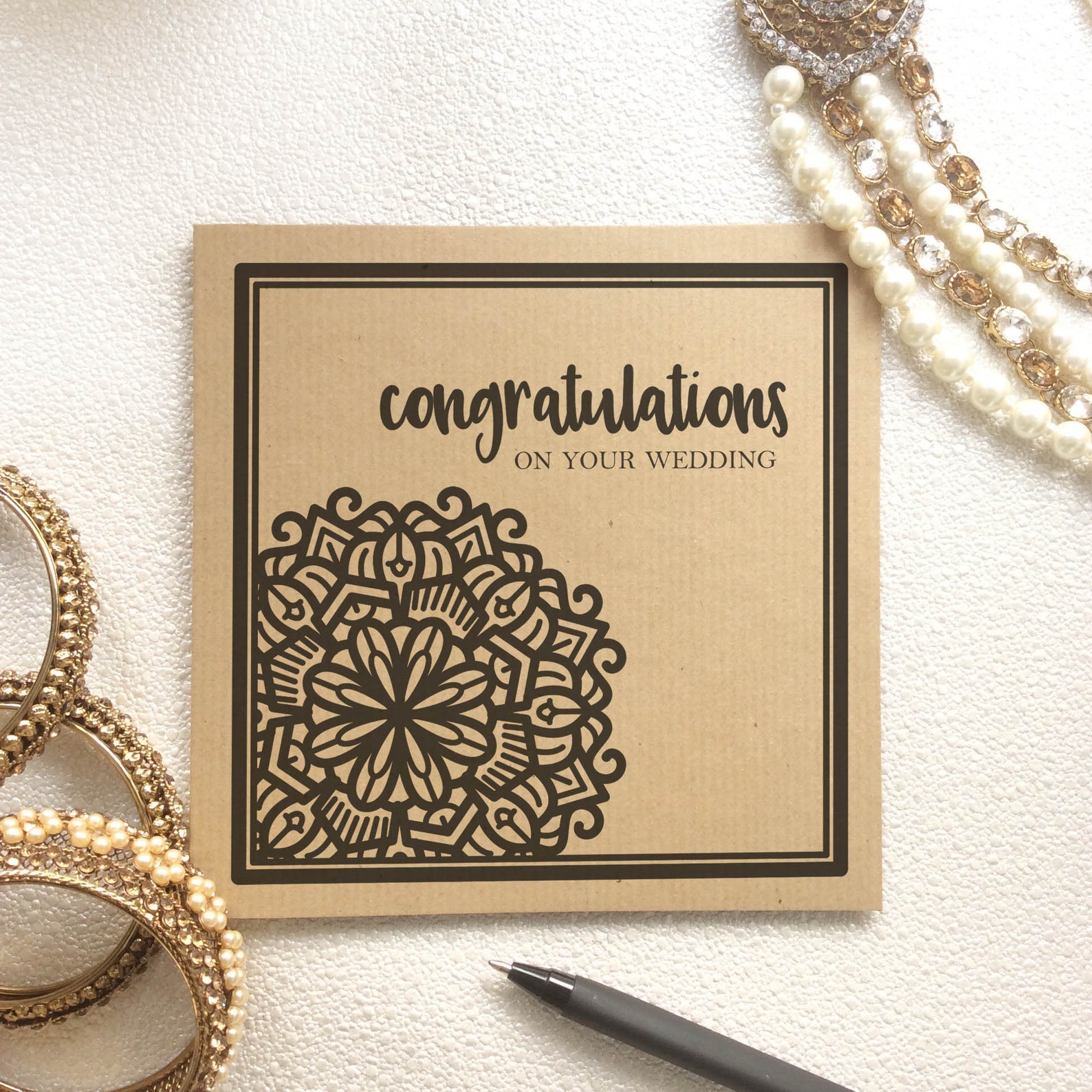 Wedding Congratulations Mandala Wedding Wishes Card Indian Etsy