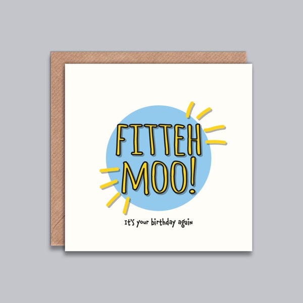 Fitteh Moo It's your birthday again - Funny Birthday Card, Indian Birthday Card, Desi Humor, Joke Card, Punjabi Card, South Asian, Desi