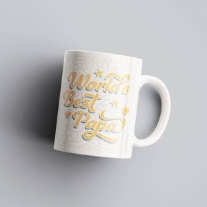 World's Best Papa Mug - Abbu / Dad - Gift Idea, Father's Day, Birthday, Desi, Indian, South Asian, Punjabi, Hindi, Urdu, Unique Ceramic Mug.