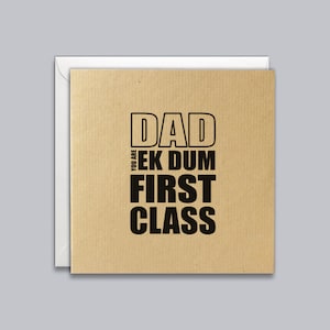 Papa du bist Ek Dum Erste Klasse - Erstklassiger Vater, Vatertagskarte, alles Gute zum Geburtstag Papa Karte, indische Themen, ethnisch inspiriert, Desi Karte
