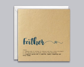 Father's Day Card - Father, Definition, Meaning, Father's Day, Thank You, Best Dad, Perfect Dad, Special Dad, Happy Birthday, Typography