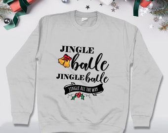 Jingle Balle Jingle Balle Christmas Jumper in Grey - Punjabi Christmas Sweater, Desi themed Xmas, Festive Sweater, Christmas Gift, Unisex.