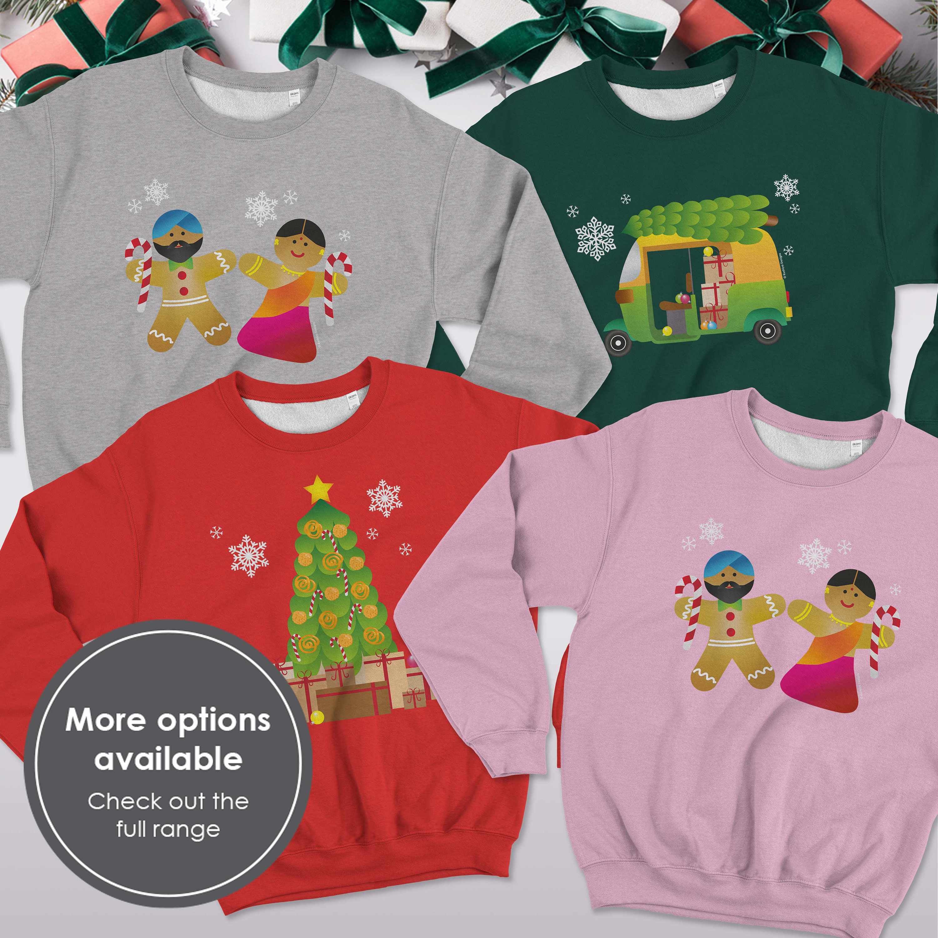 Desi Gingerbread Men Christmas Jumper in Red Punjabi Xmas Etsy UK