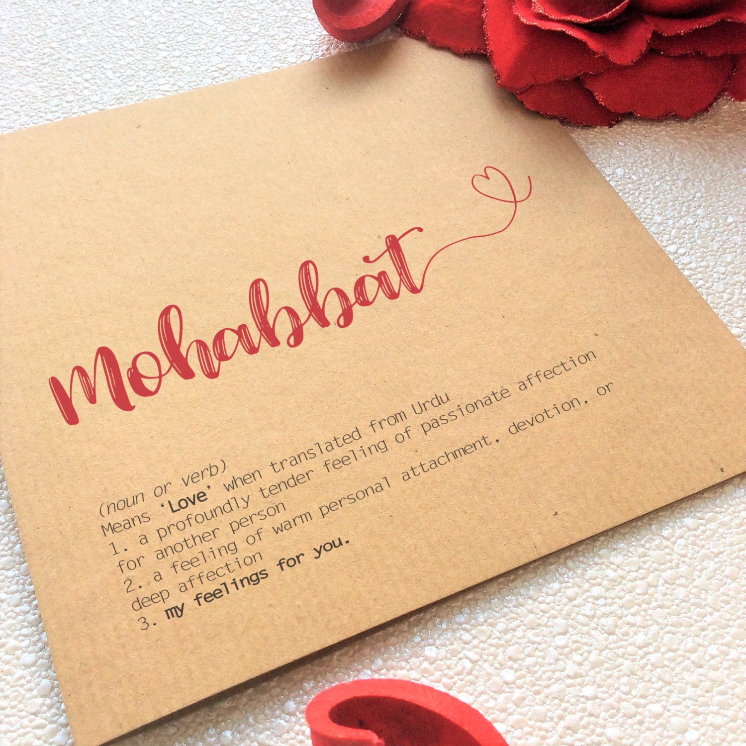 Anniversary Card Mohabbat Love Definition Meaning -  Hong Kong