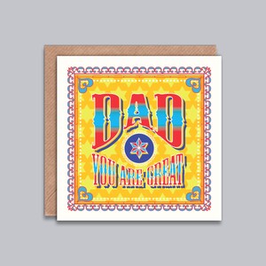 Father&#39;s Day Card, Dad You are Great, Thank You, Best Dad, Perfect Dad, Special Dad, Happy Birthday, Fun, Indian Truck Art Inspired, Desi