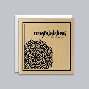 Hochzeit Glückwünsche, Mandala, Hochzeit wünscht, indischen Stil, glückliches Paar, Brautpaar, elegant, stilvoll, traditionell, modern, Desi.