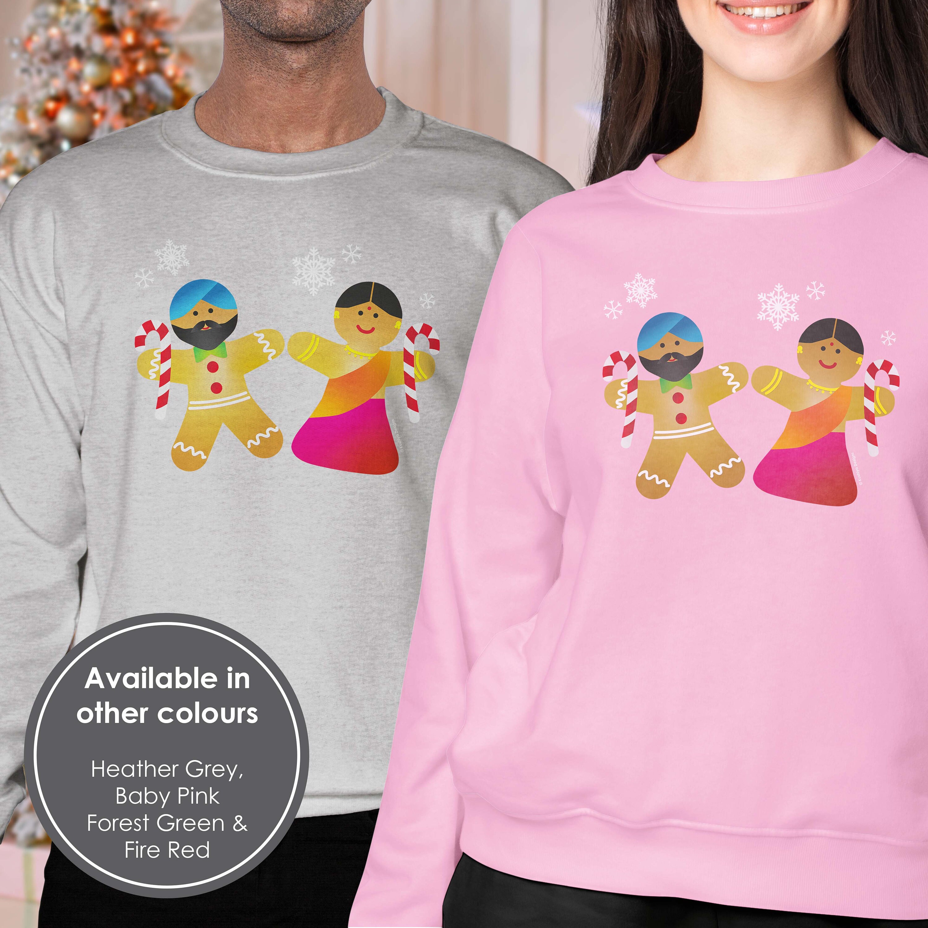 Desi Gingerbread Men Christmas Jumper in Red Punjabi Xmas Etsy UK