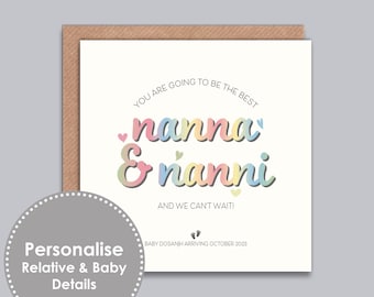 The Best Desi Grandparents / Aunty & Uncle Baby Announcement Card - Surprise Baby, Pregnancy, Desi Parents, South Asian Style, Custom Card