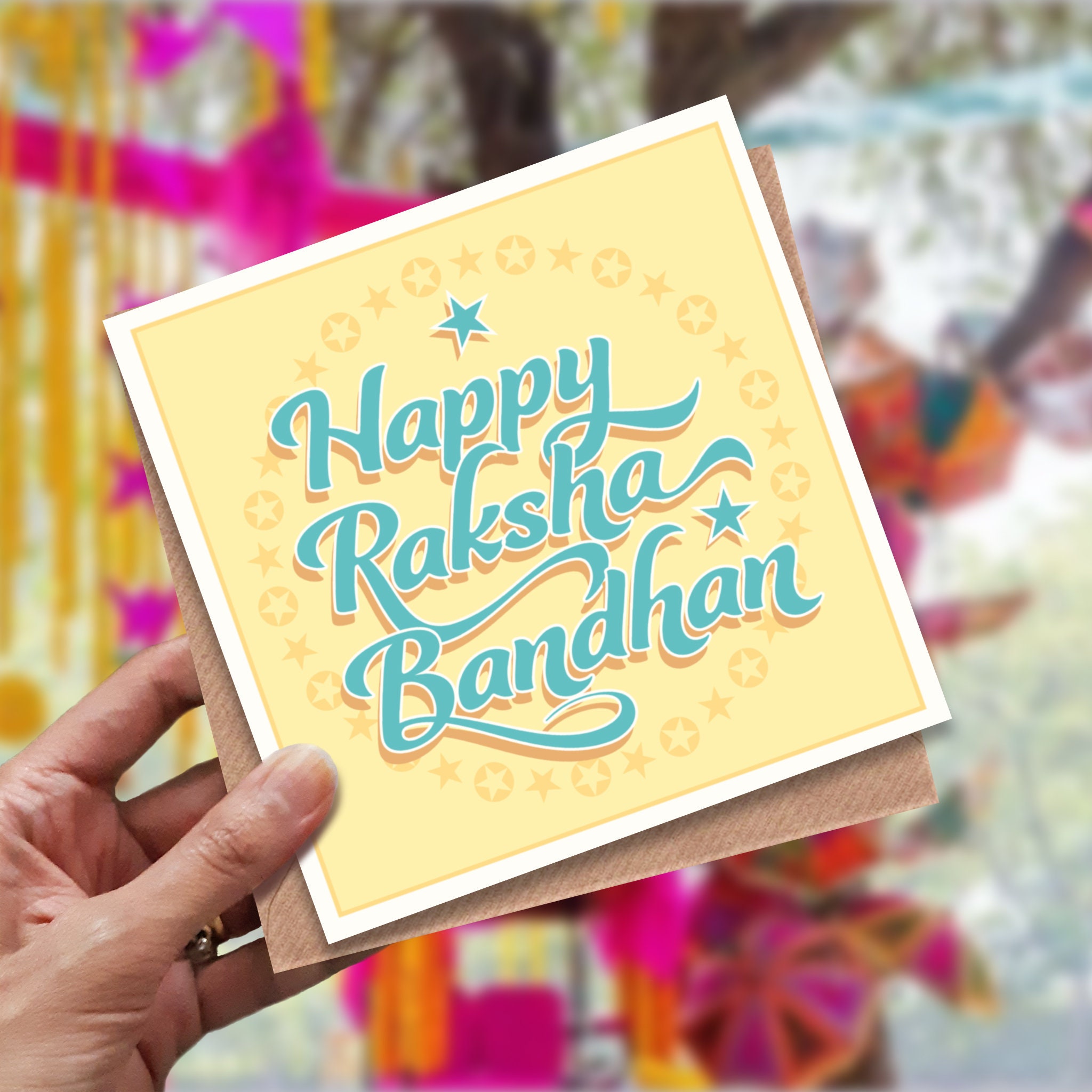 Happy Raksha Bandhan Card - Card for Brother, Card for Sister, Raksha  Bandhan, Rakhi Greeting, Colourful Modern Design, Desi Card - Etsy, image size:2048x2048